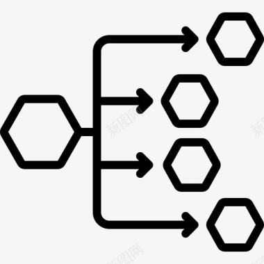分销渠道连接层次结构图标图标