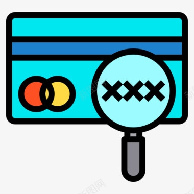 信用卡银行和金融40线性颜色图标图标