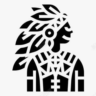 部落印第安人4雕文图标图标