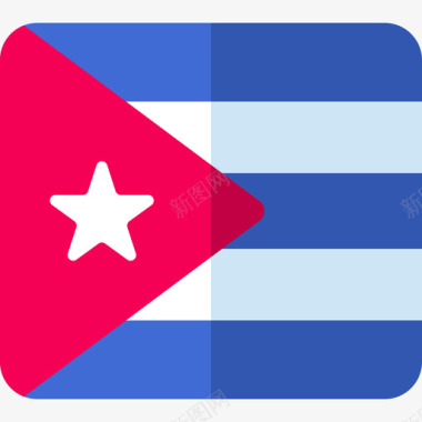 古巴9面国旗平坦图标图标