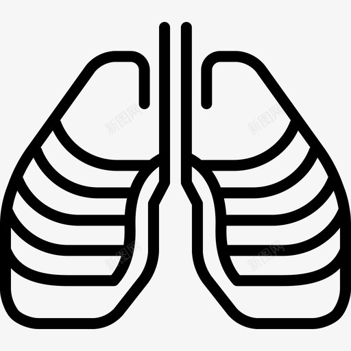 胸部胸腔骨骼图标svg_新图网 https://ixintu.com 胸腔 胸部 胸骨 脊椎 骨骼
