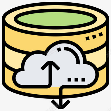 云存储网页托管76线性颜色图标图标