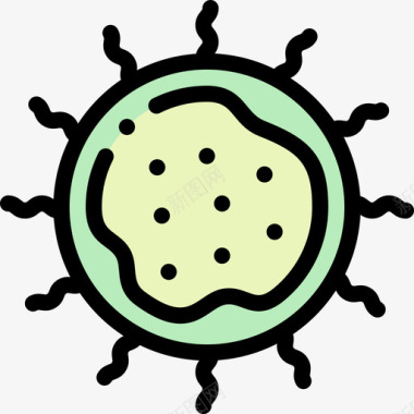 病毒病毒传播3线状颜色图标图标