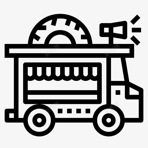 甜甜圈卡车食品车4直线型图标svg_新图网 https://ixintu.com 卡车 甜甜圈 直线 线型 食品