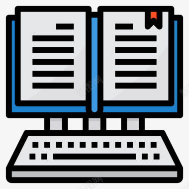 电子书计算机技术23线颜色图标图标