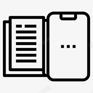 电子书移动技术5线性图标图标