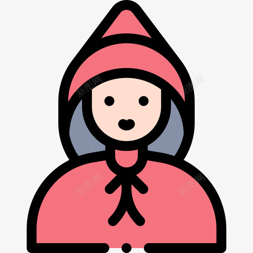 小红帽万圣节服装派对9线性颜色图标svg_新图网 https://ixintu.com 万圣节 小红帽 服装 派对 线性 颜色