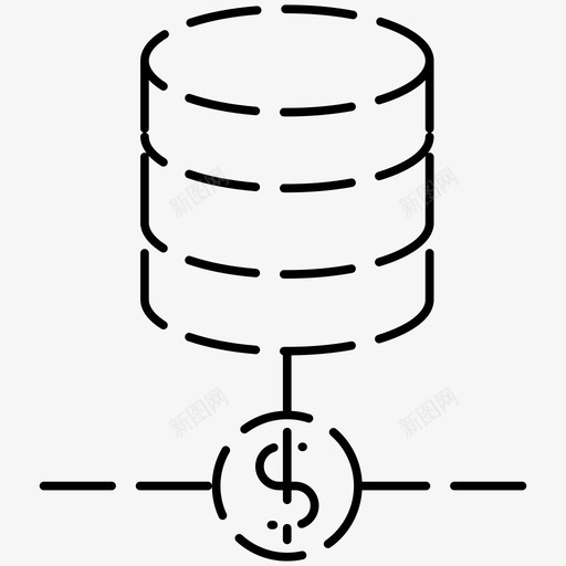 数据库成本托管成本网络托管虚线图标svg_新图网 https://ixintu.com 图标 成本 托管 数据库 网络 虚线