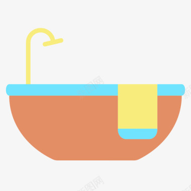 浴缸家具装饰5扁平图标图标