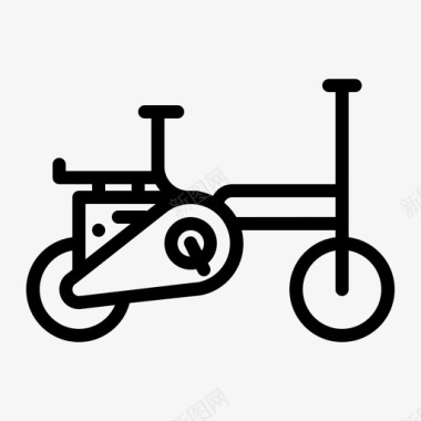 折叠自行车电动运输图标图标