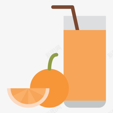 橙汁饮料48无糖图标图标