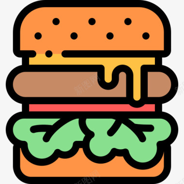 奶酪汉堡barbacue2原色图标图标