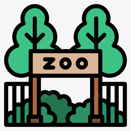 动物园镇上的地方4线性颜色图标svg_新图网 https://ixintu.com 动物园 地方 线性 镇上 颜色