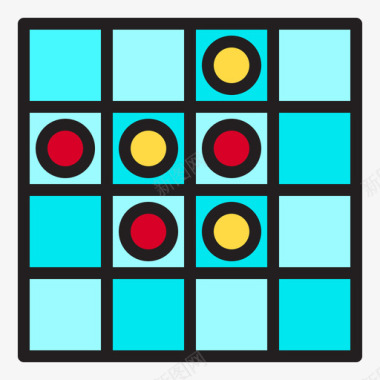 棋盘游戏29线颜色图标图标