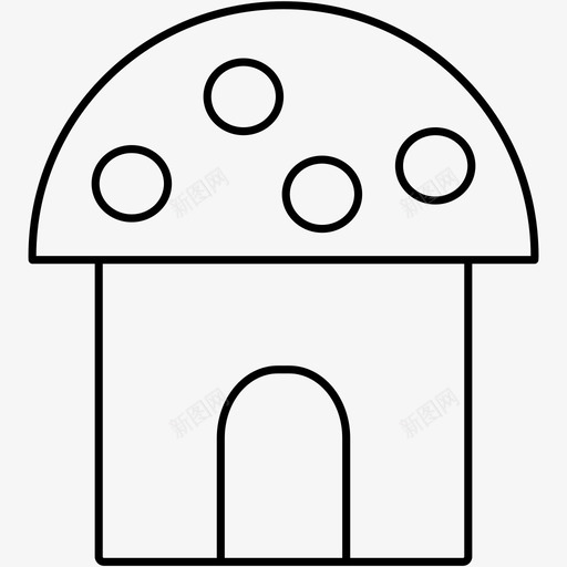 房子蘑菇房图标svg_新图网 https://ixintu.com 房子 蘑菇