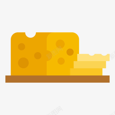 奶酪面包房149扁平图标图标