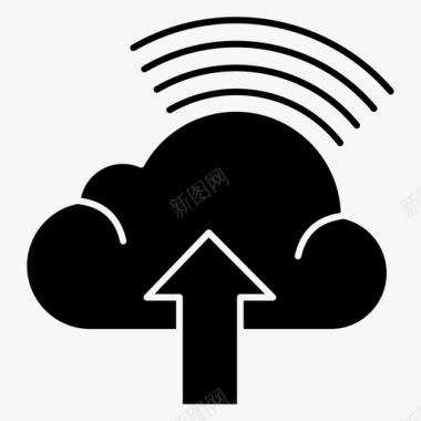 云上传通信信号图标图标