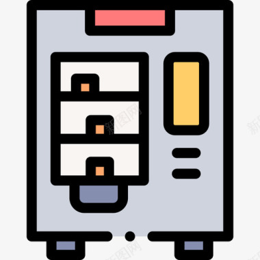 自动售货机公共服务19线性颜色图标图标