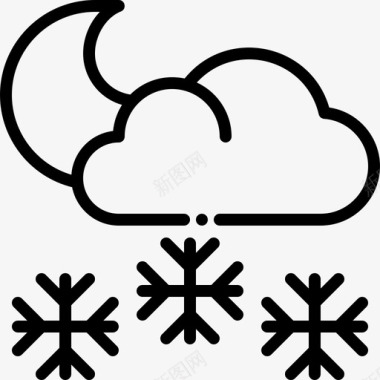 下雪237号天气线性图标图标