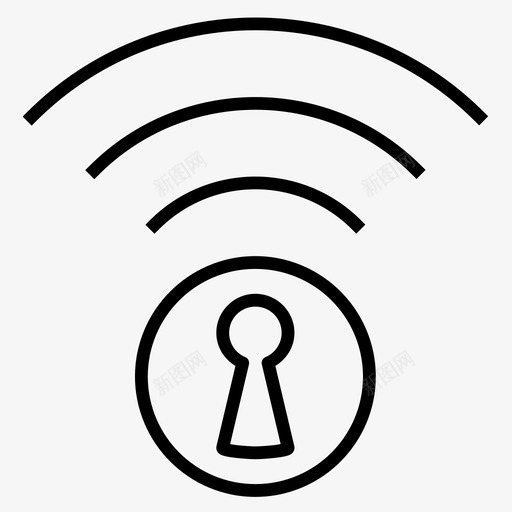 安全连接锁wifi图标svg_新图网 https://ixintu.com wifi 安全 连接