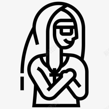 修女职业女性直系亲属图标图标