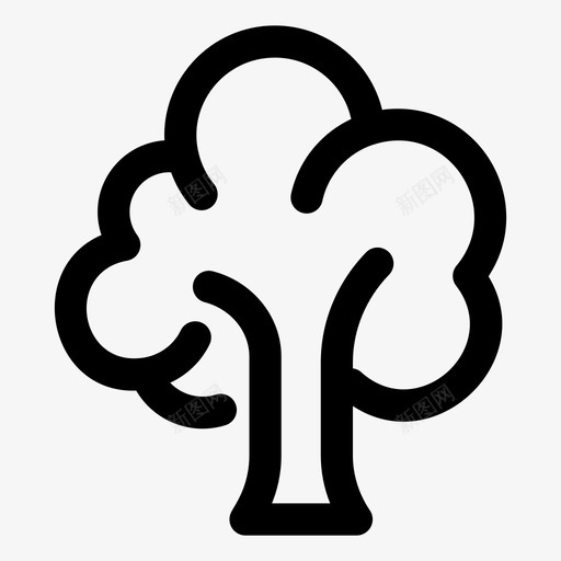 树森林自然图标svg_新图网 https://ixintu.com 图标 图纸 景观 树木 森林 橡树 线图 自然 设备