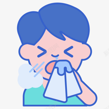 打喷嚏过敏肤色图标图标
