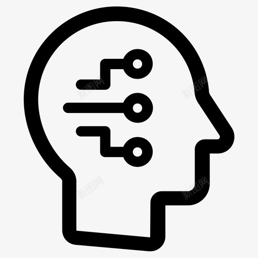人工智能大脑技术图标svg_新图网 https://ixintu.com 人工智能 大脑 技术