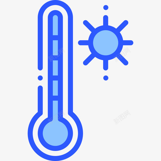 温度计天气241蓝色图标svg_新图网 https://ixintu.com 天气 温度计 蓝色