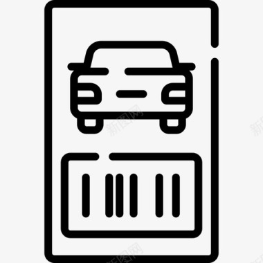 停车票旅游应用程序28直线型图标图标