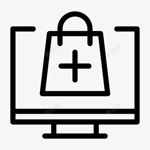 在线购买电脑订单图标svg_新图网 https://ixintu.com 在线 电脑 订单 购买 购物袋