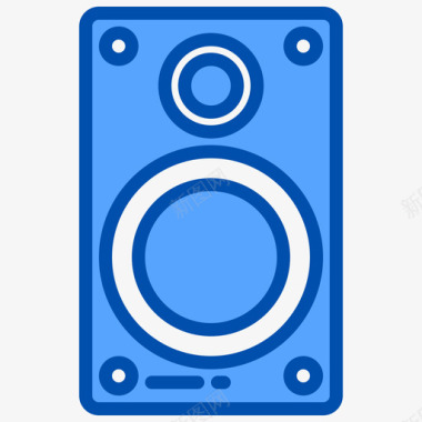 扬声器摇滚音乐3蓝色图标图标