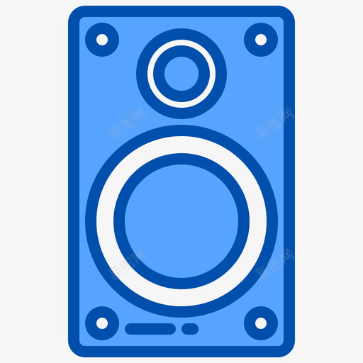 扬声器摇滚音乐3蓝色图标svg_新图网 https://ixintu.com 扬声器 摇滚音乐 蓝色