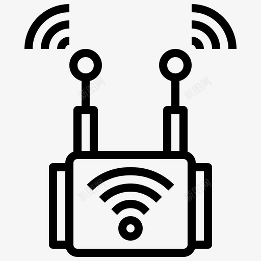 Wifi信号卫星6线性图标svg_新图网 https://ixintu.com Wifi 信号 卫星 线性