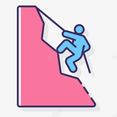 攀岩教育娱乐线条色彩图标图标