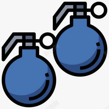 手榴弹皇家战斗7线性颜色图标图标