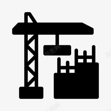 建筑起重机房屋图标图标