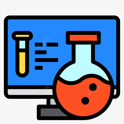 科学教育330线颜色图标svg_新图网 https://ixintu.com 教育 科学 颜色