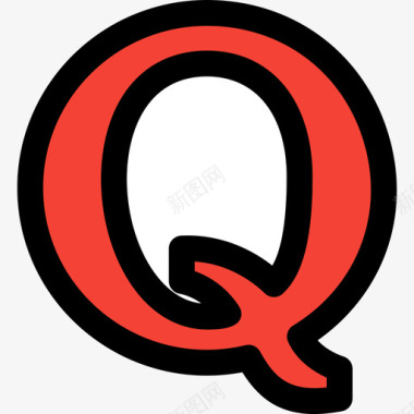 Quora社会标识1线颜色图标图标