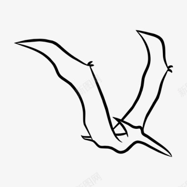 翼龙动物恐龙图标图标