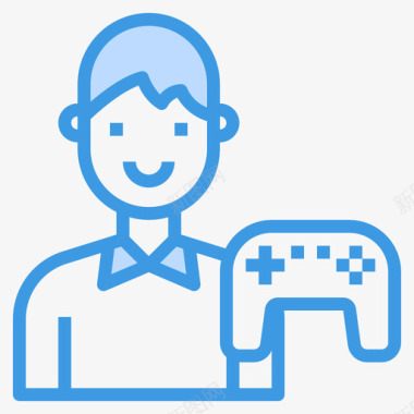 游戏玩家生活方式化身2蓝色图标图标