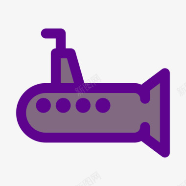 潜艇战争11线性颜色图标图标