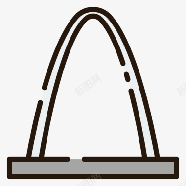 大门拱门美国20线形颜色图标图标