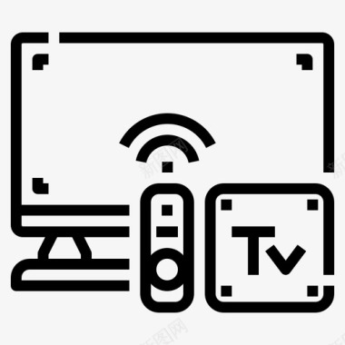 电视盒家庭自动化23线性图标图标