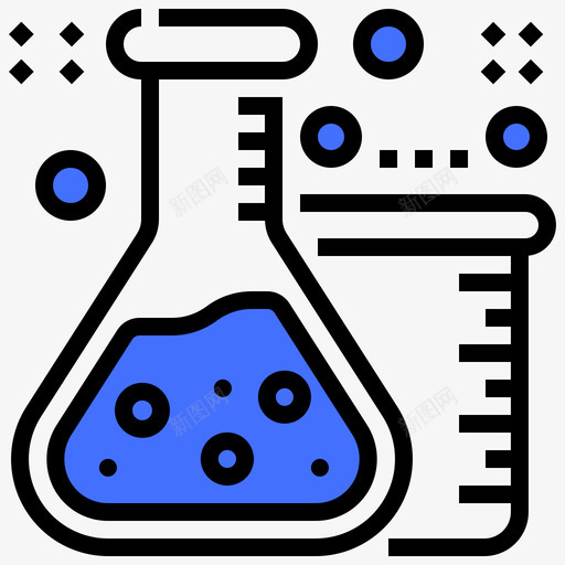 烧瓶教育326蓝色图标svg_新图网 https://ixintu.com 教育 烧瓶 蓝色