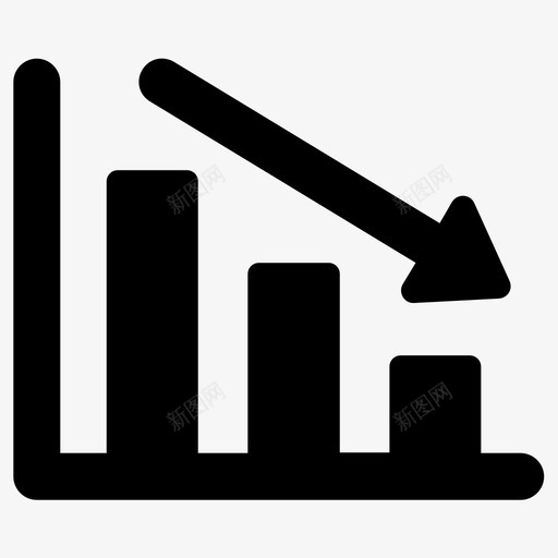 减少数据下降图标svg_新图网 https://ixintu.com 下降 减少 分析图 图表 报告 损失 数据 统计