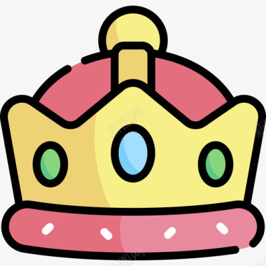 皇冠童话故事13线条色彩图标图标