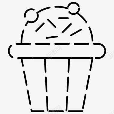 纸杯蛋糕甜点咖啡店的图标图标