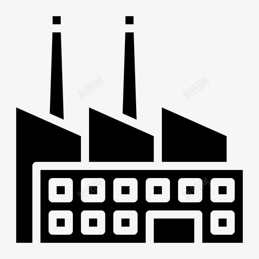 工厂城镇2雕文图标svg_新图网 https://ixintu.com 城镇 工厂 雕文