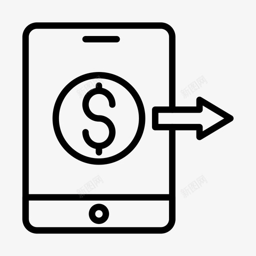 转账美元移动图标svg_新图网 https://ixintu.com 64px 在线 字形 支付 移动 美元 财务 转账